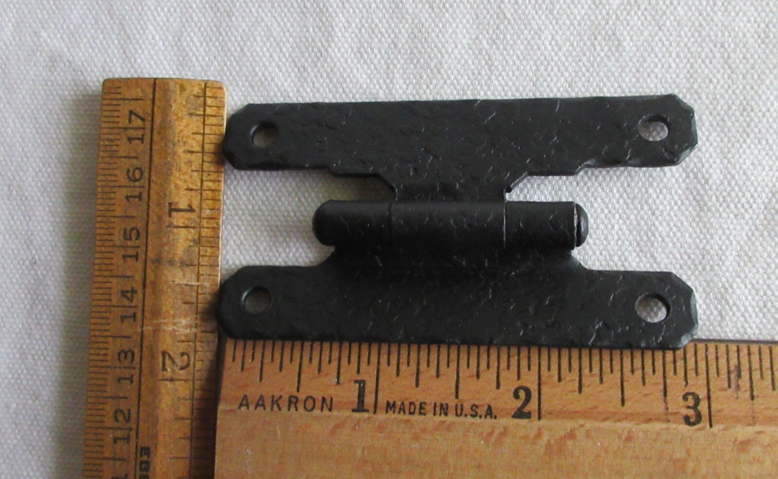 NOS McKinney 3/8” offset H hinge hammered black 3" with 2 1/2” center hole 12724 gallery