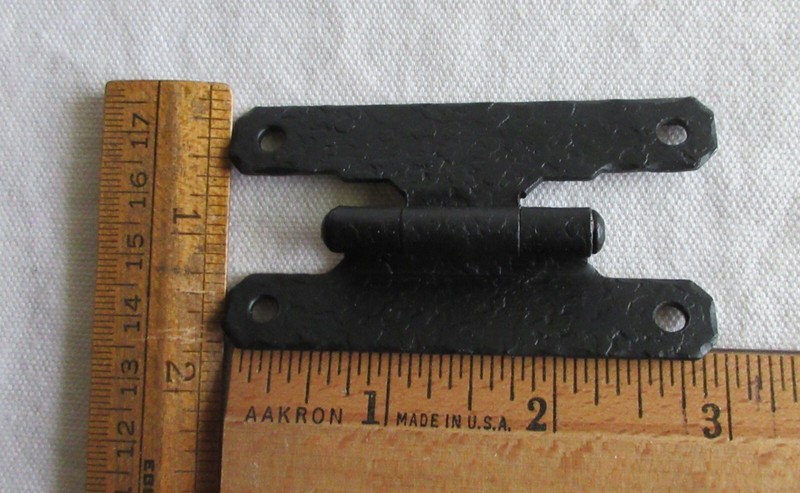 NOS McKinney 3/8” offset H hinge hammered black 3" with 2 1/2” center hole 12724 gallery