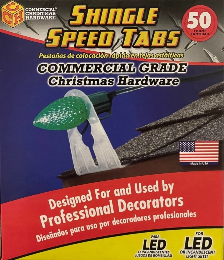 50 Adams Commercial Grade Speed Shingle Tabs for Christmas Lights - Made in USA gallery