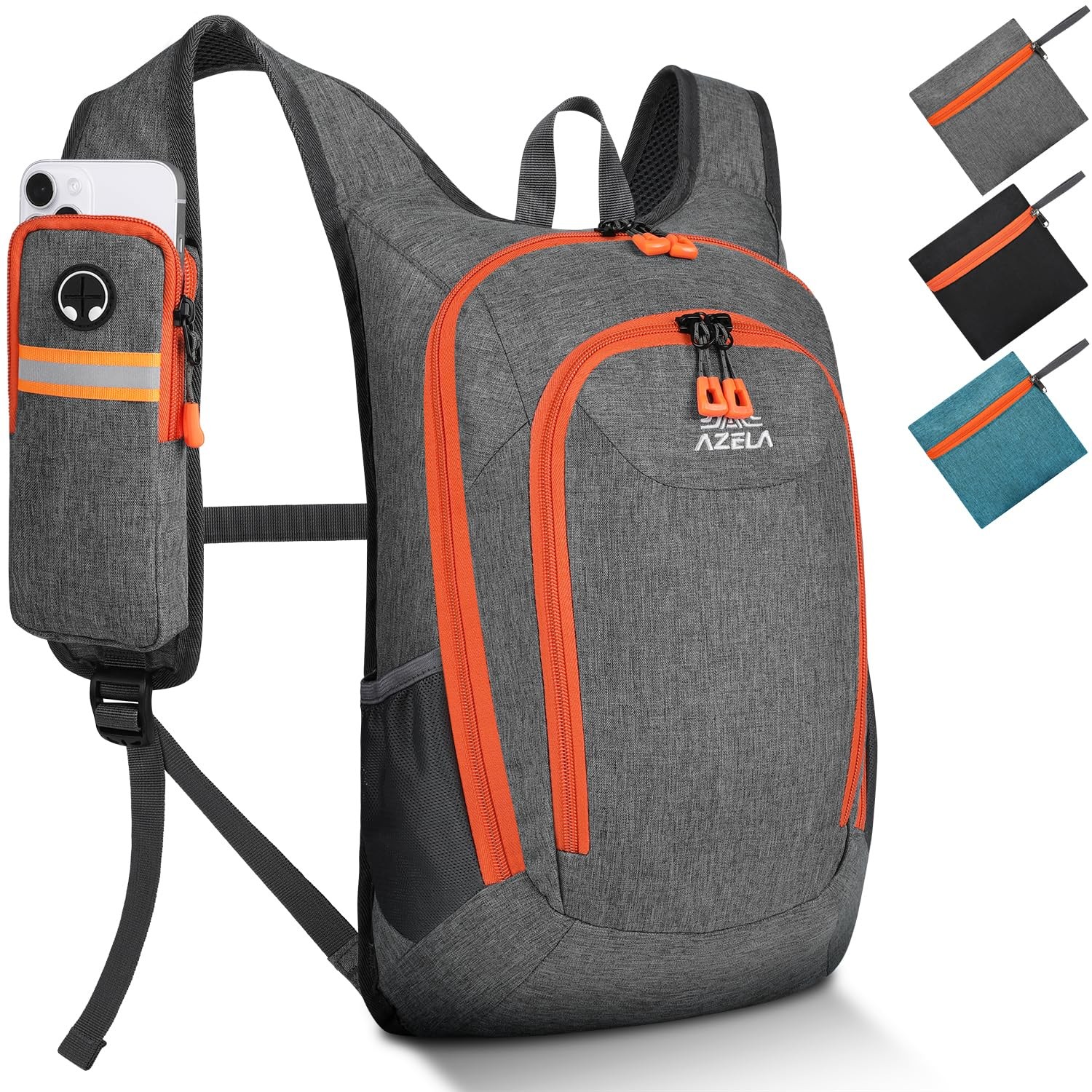 15L Small Hiking Backpack Foldable Lightweight Travel Day Pack Packable Gray