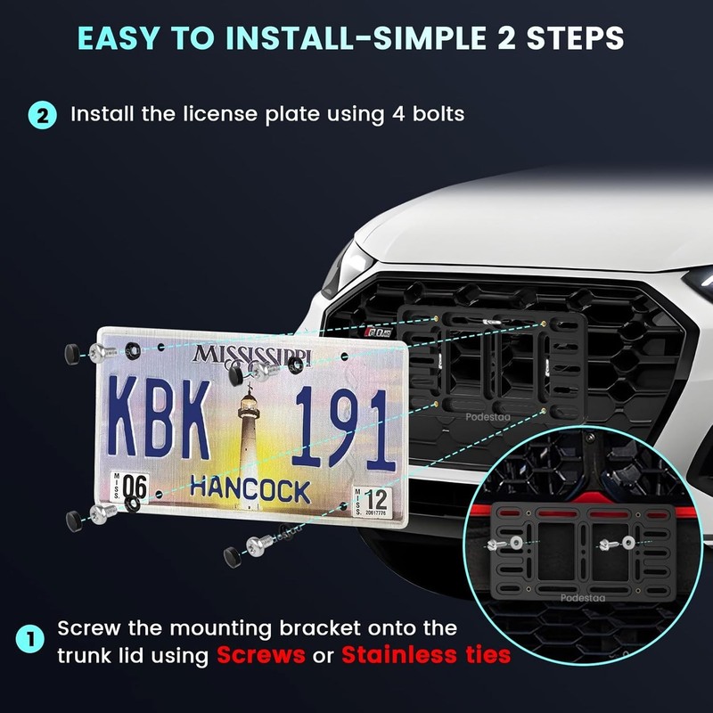 Front License Plate Bracket Holder for 2000-2025 A3 A4 A5 A6 A7 A8 Quattro Sport gallery