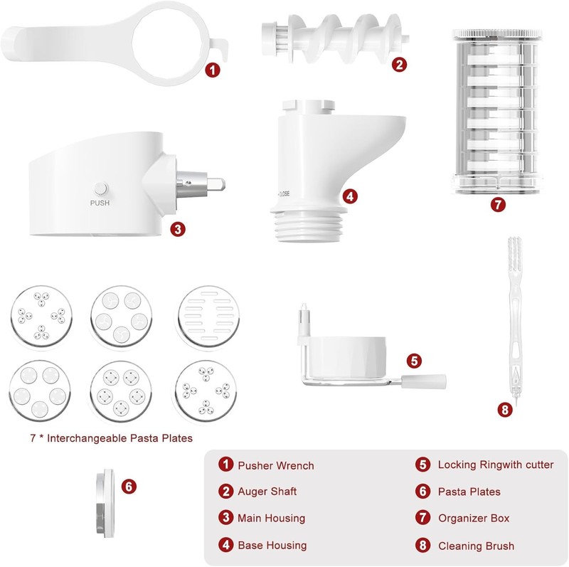 Kitchenaid Pasta Press Attachment 7 Discs Gourmet Pasta Maker Safe Easy 2026 gallery