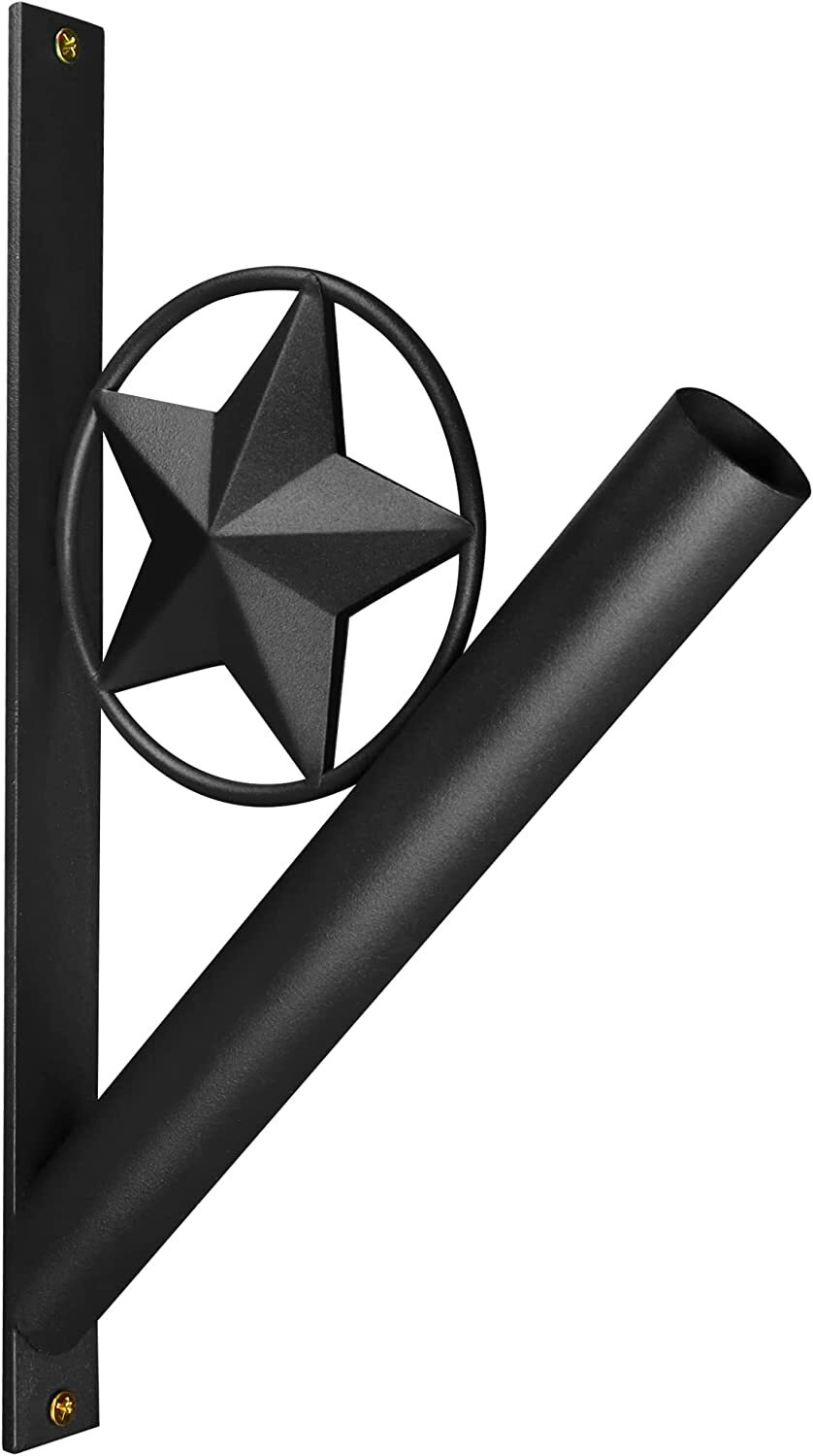 Anley Star Décor Flagpole Bracket - Wrought Iron Flag Pole Holder Diameter of 1" gallery