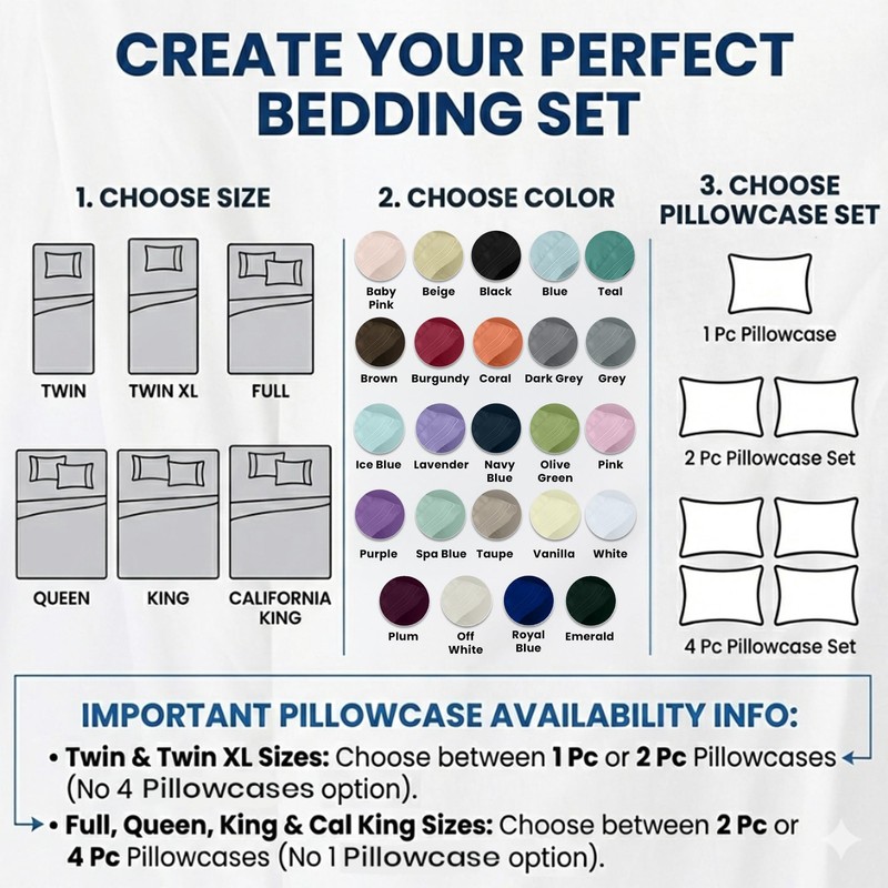LDC LUX DECOR COLLECTION Bed Sheets - 6 Pc King Size Sheets - High GSM Brushed M gallery