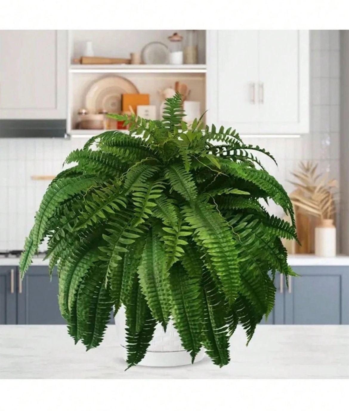 2 Pack Artificial Large Boston Fern Plant Wall Hanging Decoration Home Decor gallery
