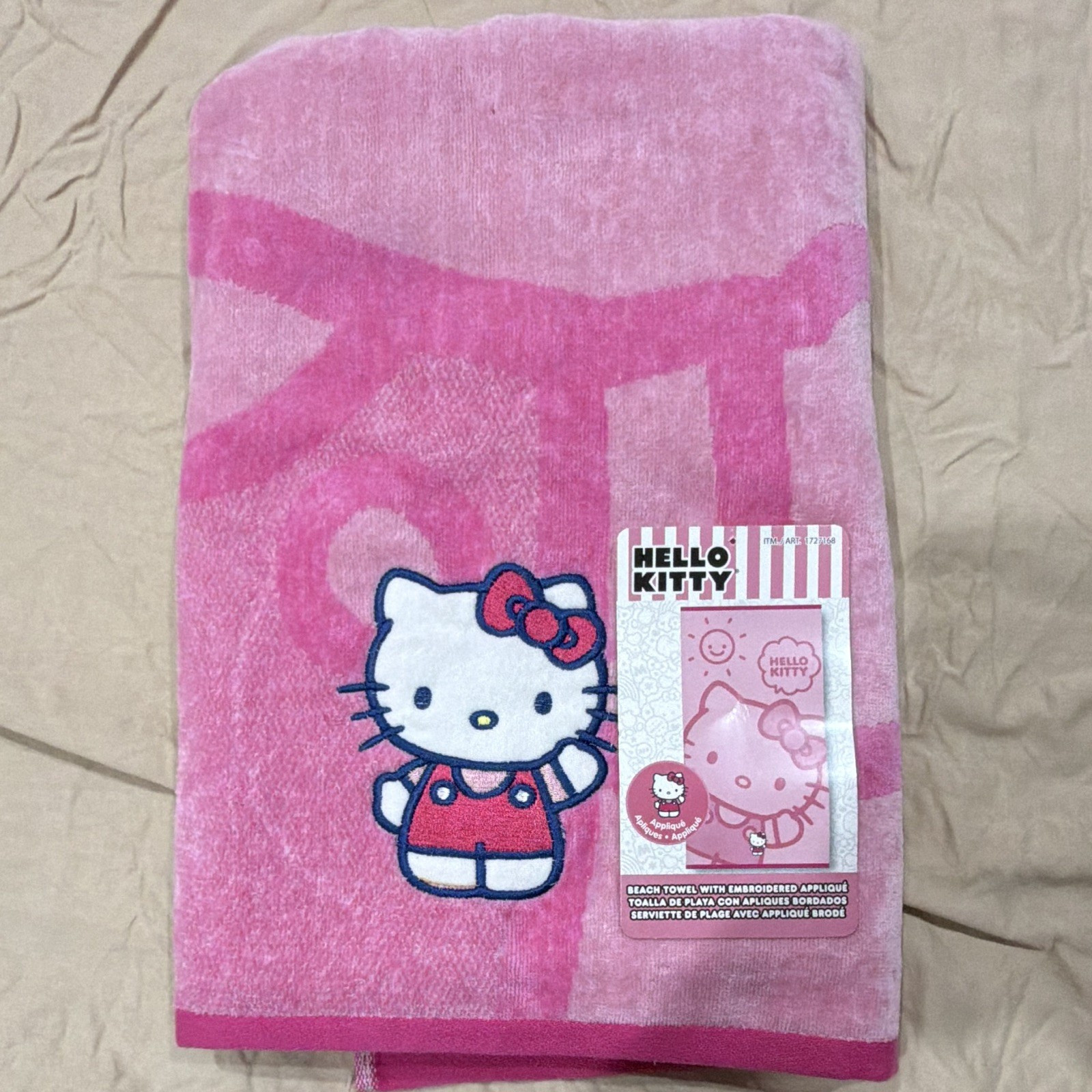 Hello Kitty Pink Embroidered Beach Towel 34 x 63 in 100% Cotton gallery