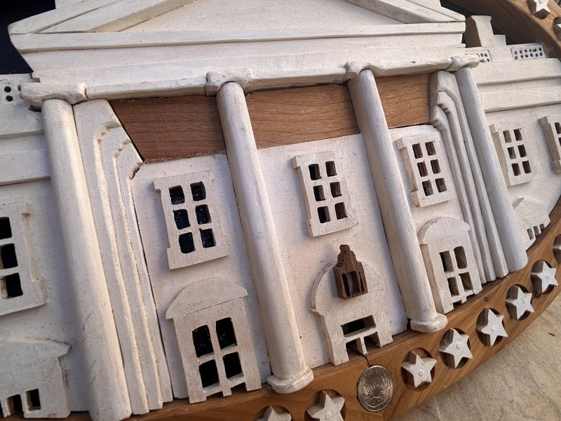 White House Intarsia Pattern - COMPLETED 4.11 pounds, 23-1/2” wide wall art gallery