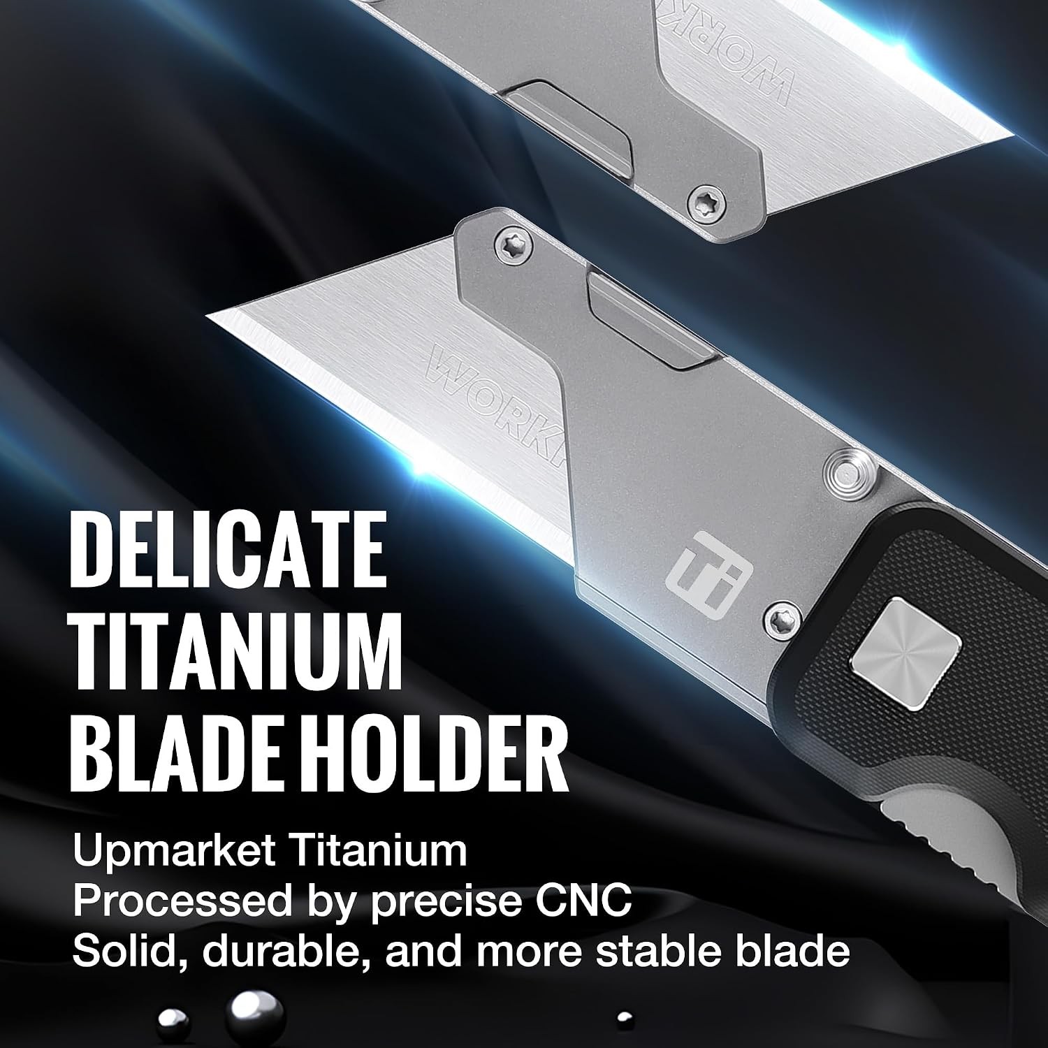 Titanium Utility Knife CNC Machined G10 Handle Foldable Utility Knife for gallery