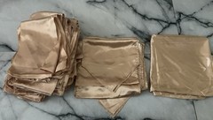 Beige Satin Solid Pointed Reversible 6 Table Runner and 36 chair bows 71-90 in
