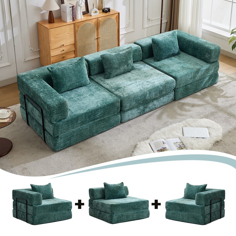 Compression Sofa,Convertible Floor Sofa Bed with Fixed-Shape Frame, Boneless M gallery