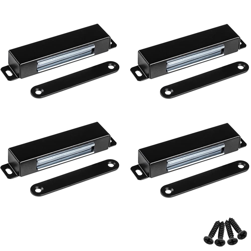 WOOCH Door Magnetic Catch - 90lb High Stainless Steel 4 Pack, Black gallery