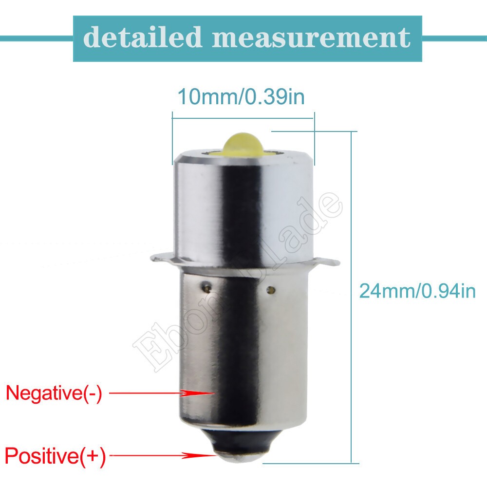 Warm/White 3V P13.5S 3W PR2 LED Flashlight Bulb Lamp DC 3V/4.5V/6V/12V/18V/24V gallery