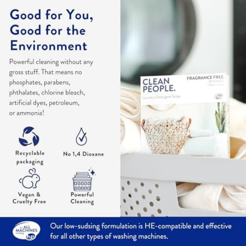 Clean People Laundry Detergent Sheets - Recyclable Packaging, Hypoallergenic, St gallery