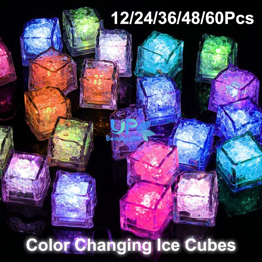 Lots Light Up Ice Cubes for Drinks Multi-Color LED Ice Cubes Waterproof BPA Free gallery