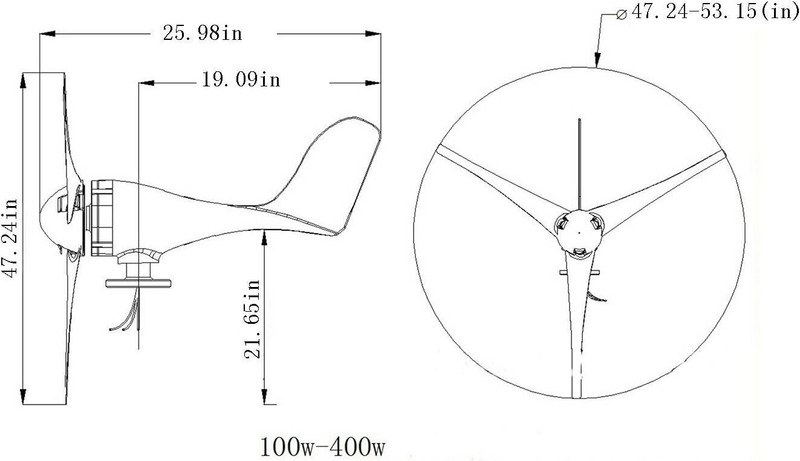 400W 24Volt Wind Turbine Generator Windmill for Wind Solar Hybrid System GL006 gallery