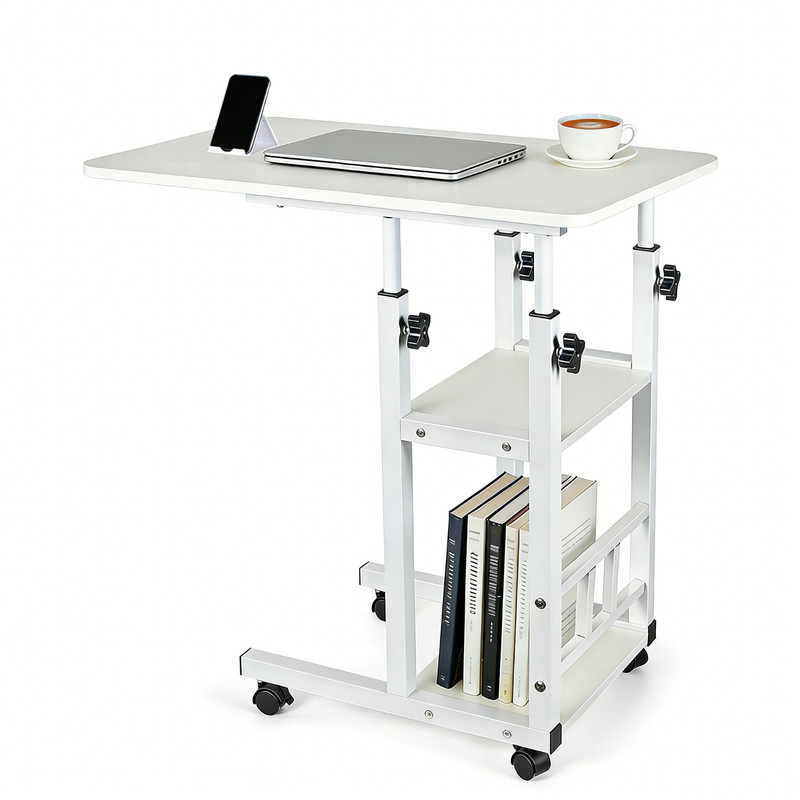 Modern Overbed Table Height Adjustable Bed Side Table Rolling Sofa End Table gallery