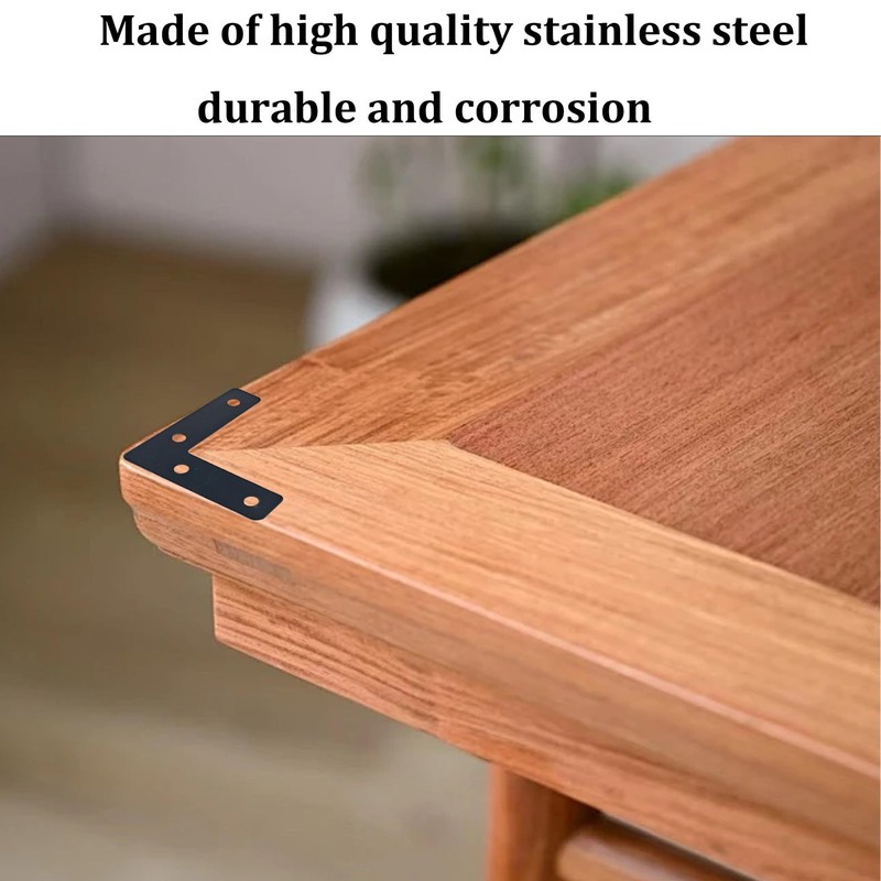 20PCS (60x60mm) Flat L Brackets Corner Braces, Heavy Duty 2.36" x 2.36" Black gallery