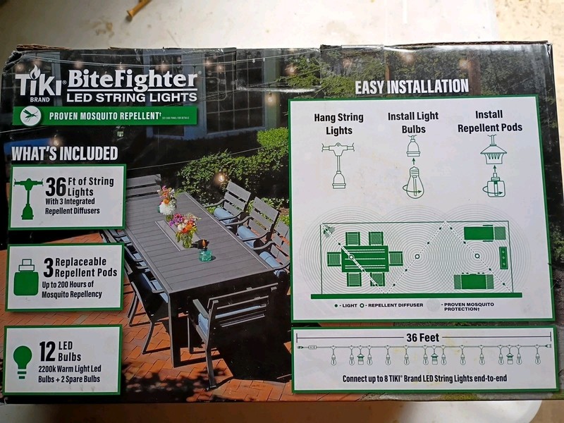 TIKI Brand BiteFighter LED String Lights - Mosquito Repellent - gallery