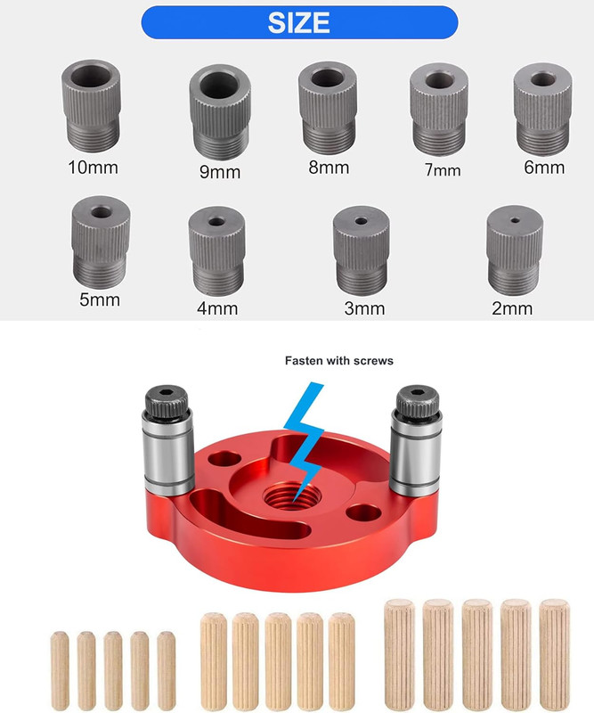 Self Centering Doweling Jig Handheld Drill Guide 2-10mm Wood Hole Locator gallery