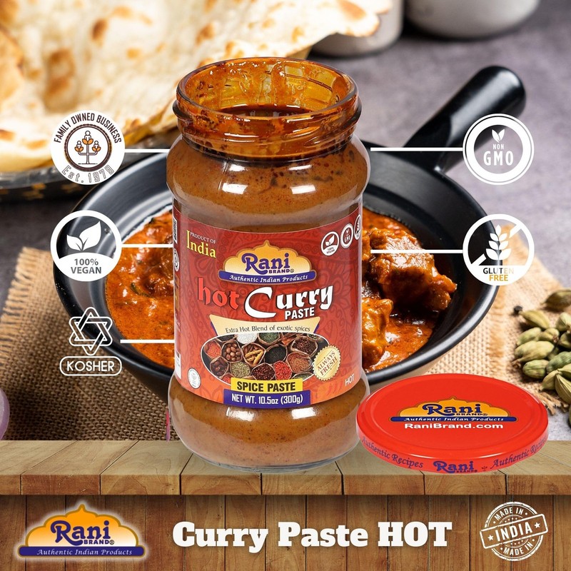 Rani Curry Paste HOT (Spice Paste), 10.5oz (300g) Glass Jar gallery