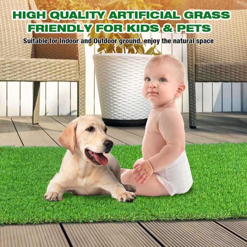2FTX6FT Artificial Grass Runner Rug - Thick Outdoor Realistic Pets Friendly gallery