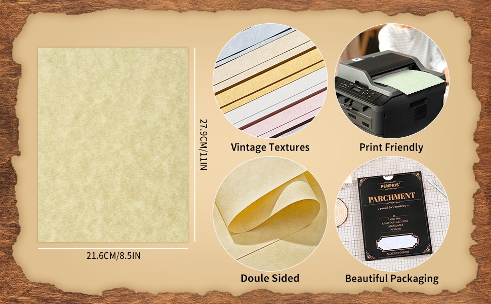 30 Sheets Parchment Paper - Creamy White 8.5” x 11” Letter Size Parchment Card gallery
