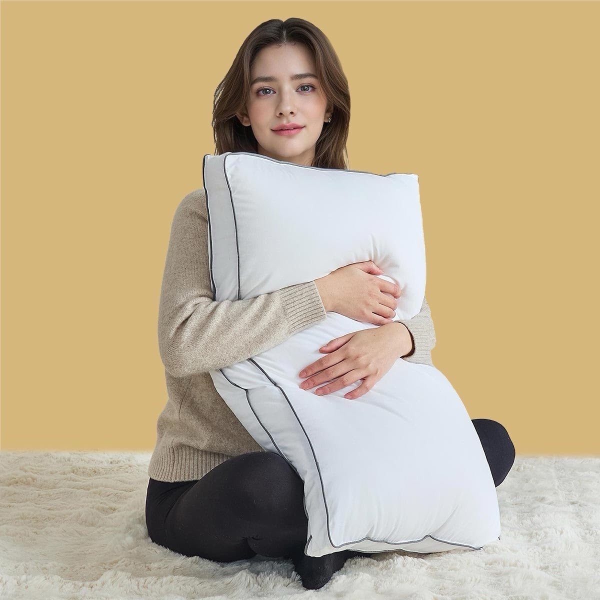 GooseDown Pillows for Neck Pain Perfect Balance of Softness and Support set of 1 gallery