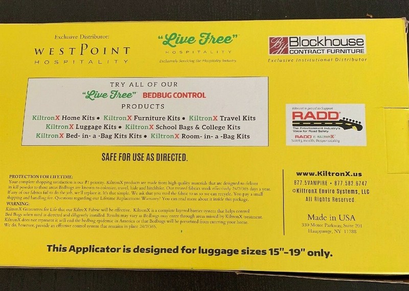 KiltronX Bedbug Control Luggage Applicator Kit Children/Pet Safe Small 7" x 12" gallery