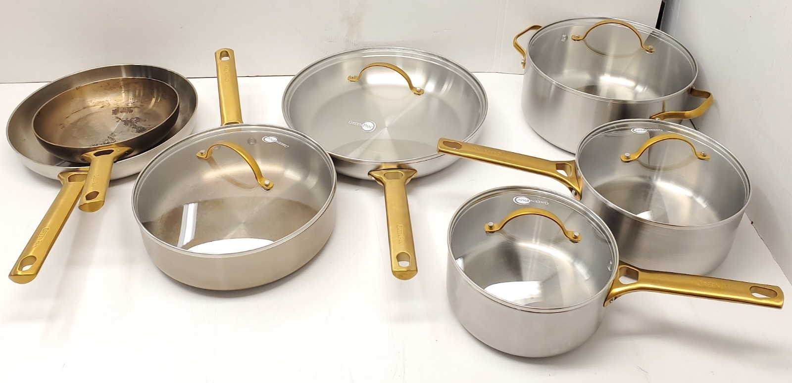 GreenPan Reserve Stainless Steel 12-piece Cookware Set Gold Handles gallery