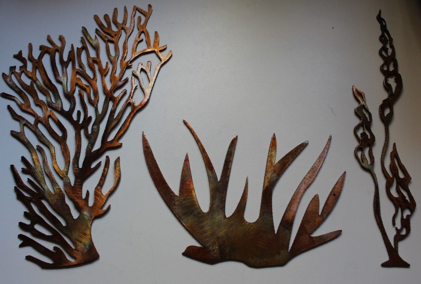 Sea Collection (3 Pieces) - Metal Wall Art - Copper Size Varies Per Piece gallery