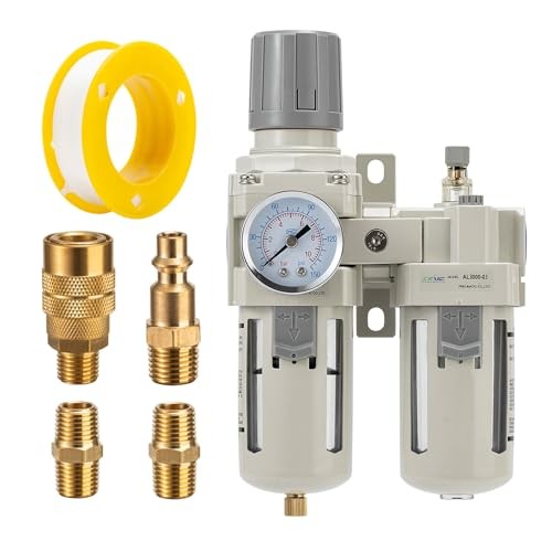 3/8" NPT Compressed Air Filter Regulator Lubricator 3/8NPT Semi-Auto Drain gallery