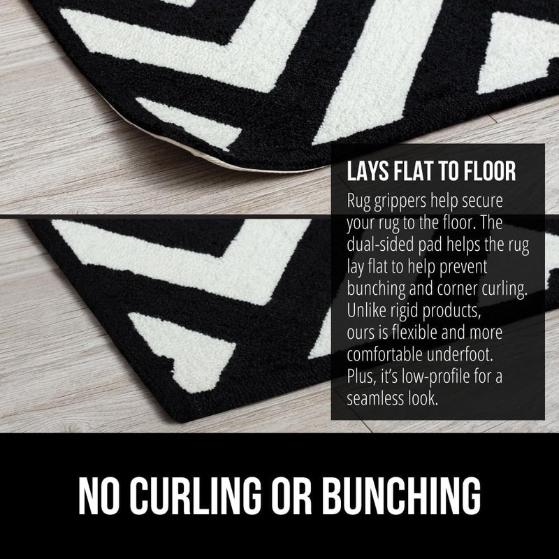 GORILLA GRIP Rug Gripper Pads Keep Area Rugs Corners from Curling, Reusable Doub gallery