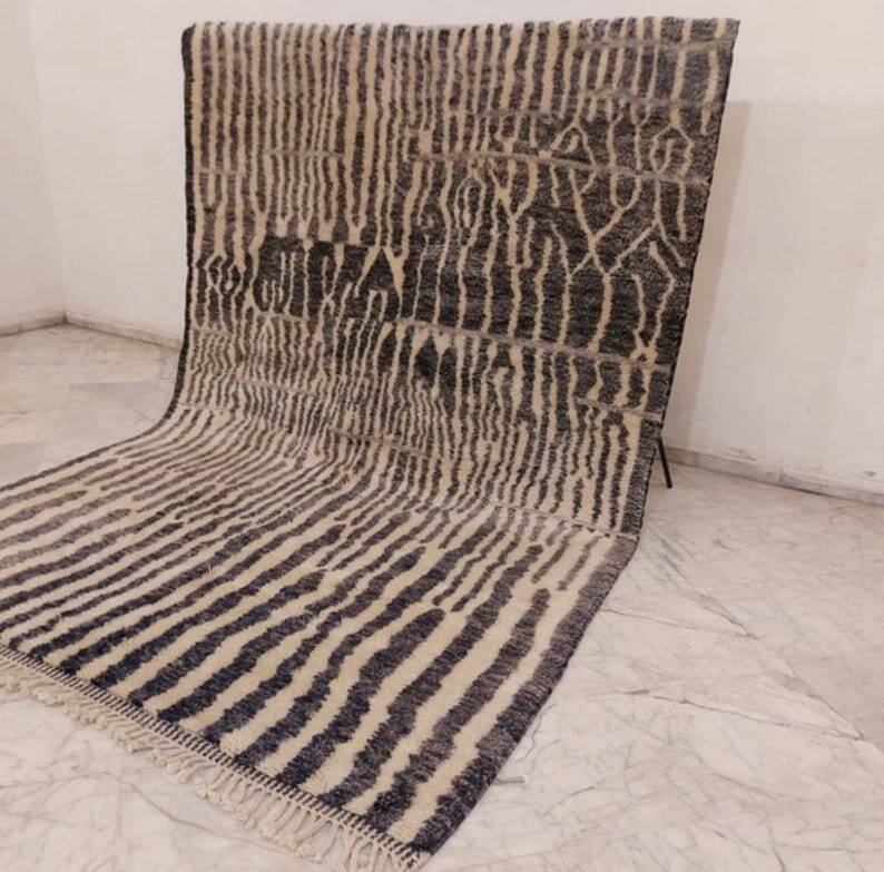 Moroccan Rug - Handmade Beni Ourain Style - 8x10 area rug - Large authentic gallery