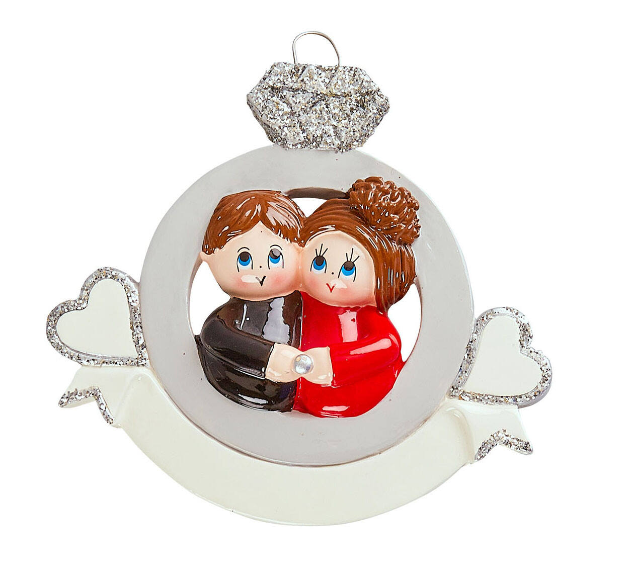 PERSONALIZED Engaged Couple in Diamond Ring Ornament gallery