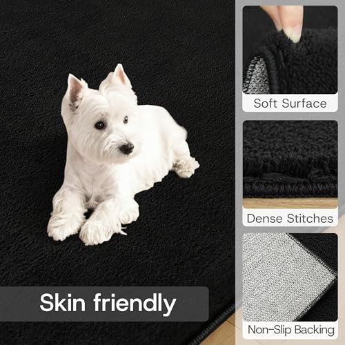 Solid Washable Area Rug - 5x7 Medium Pile Faux Cashmere Carpet for Living Room gallery