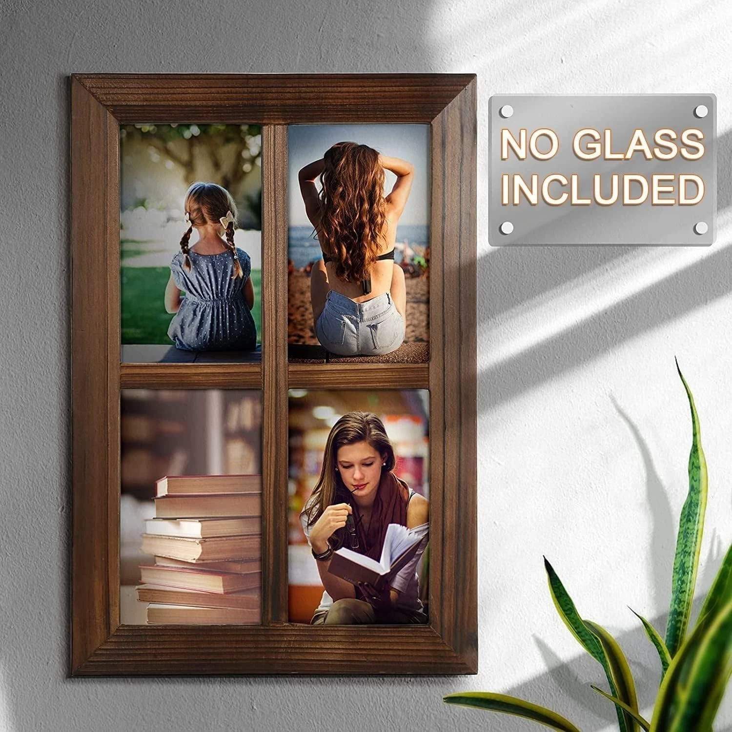 Farmhouse Wall Decor - Home Decor Window Barnwood Frame Brown gallery