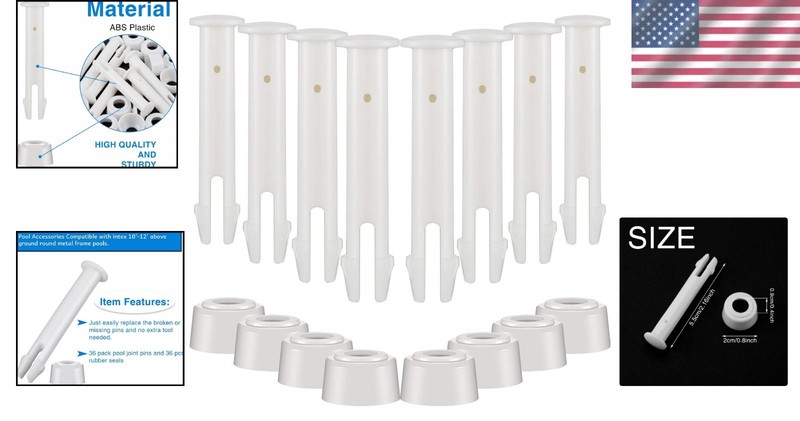 Replacement Pool Clip Set: 36 Pcs 2.16 Inch Joint Pins & Seals for Intex Pools gallery