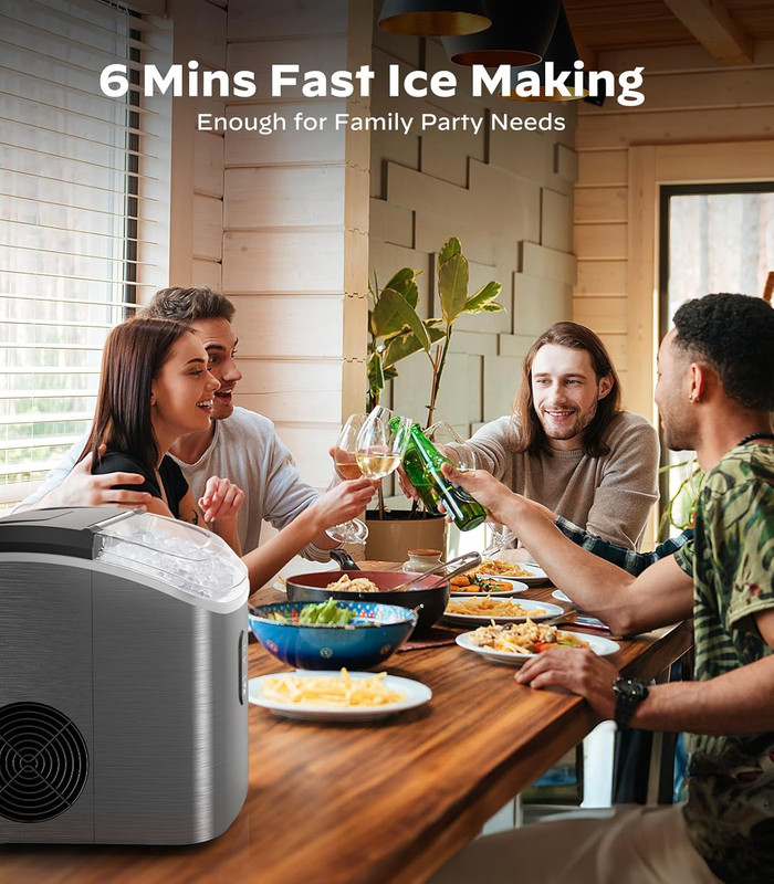 Nugget Ice Maker - 33Lbs/Day, Self-Cleaning, Ideal for Parties & Events gallery
