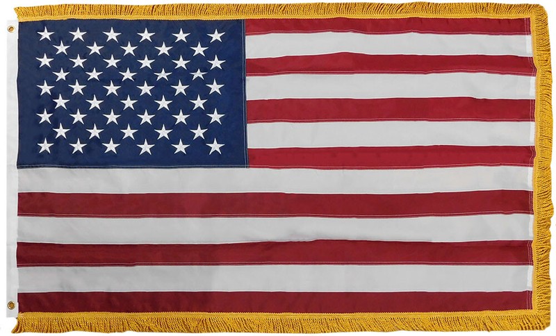 USA American Embroidered Ceremonial Flag With Gold Fringe W/ GROMMETS - US Flag gallery