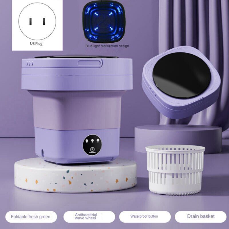 8L Portable Washing Machine Mini Washer Foldable Washer Small Spin Dryer Travel gallery
