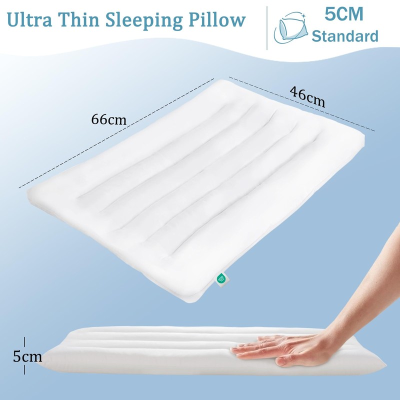 Ultra Thin Flat Pillows Standard Size Set of 1 Pack, 2 Inch Height Slim Pillo... gallery