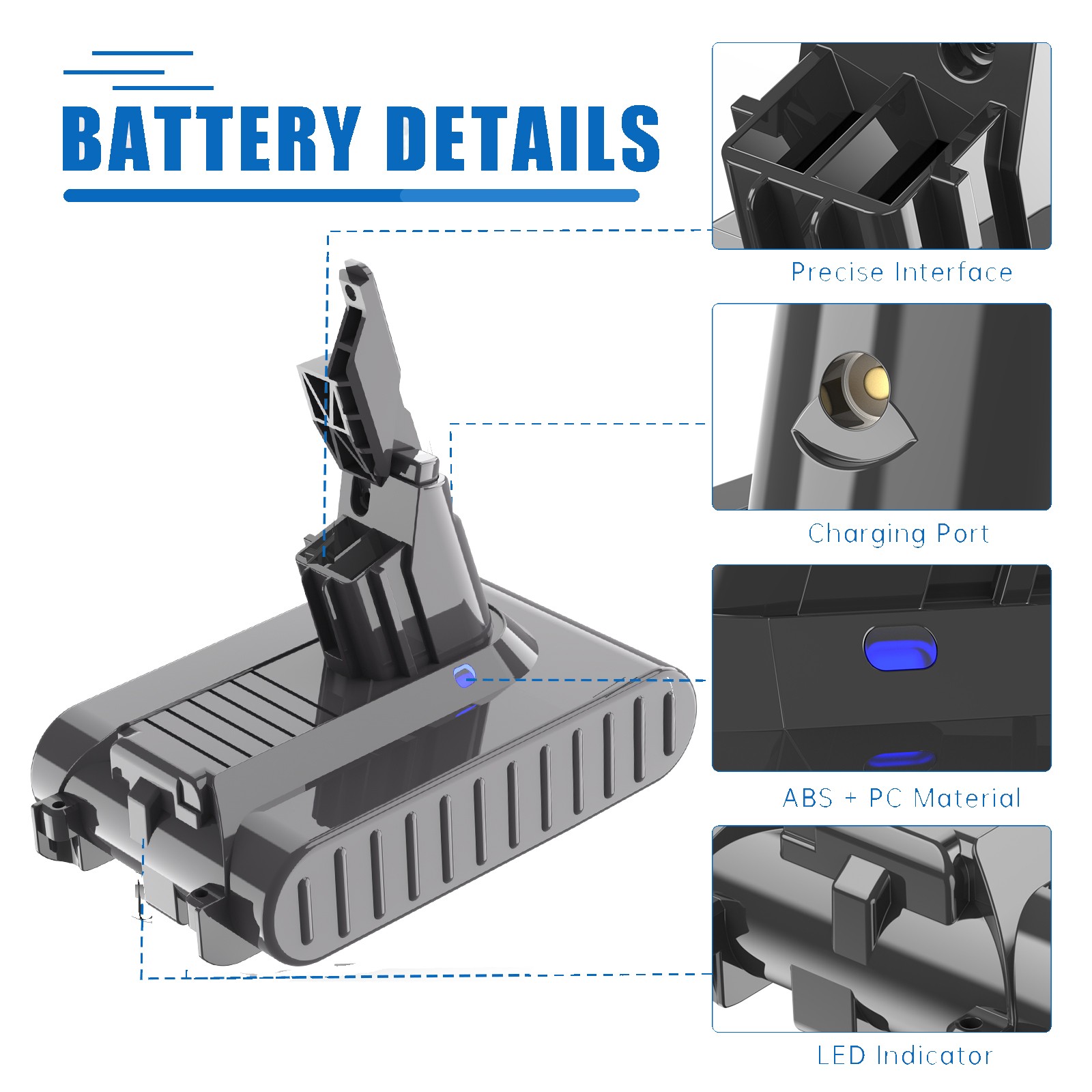 9500mAh V7 Battery For DYSON V7 Absolute V7 Motorhead Pro Trigger HEPA Battery gallery