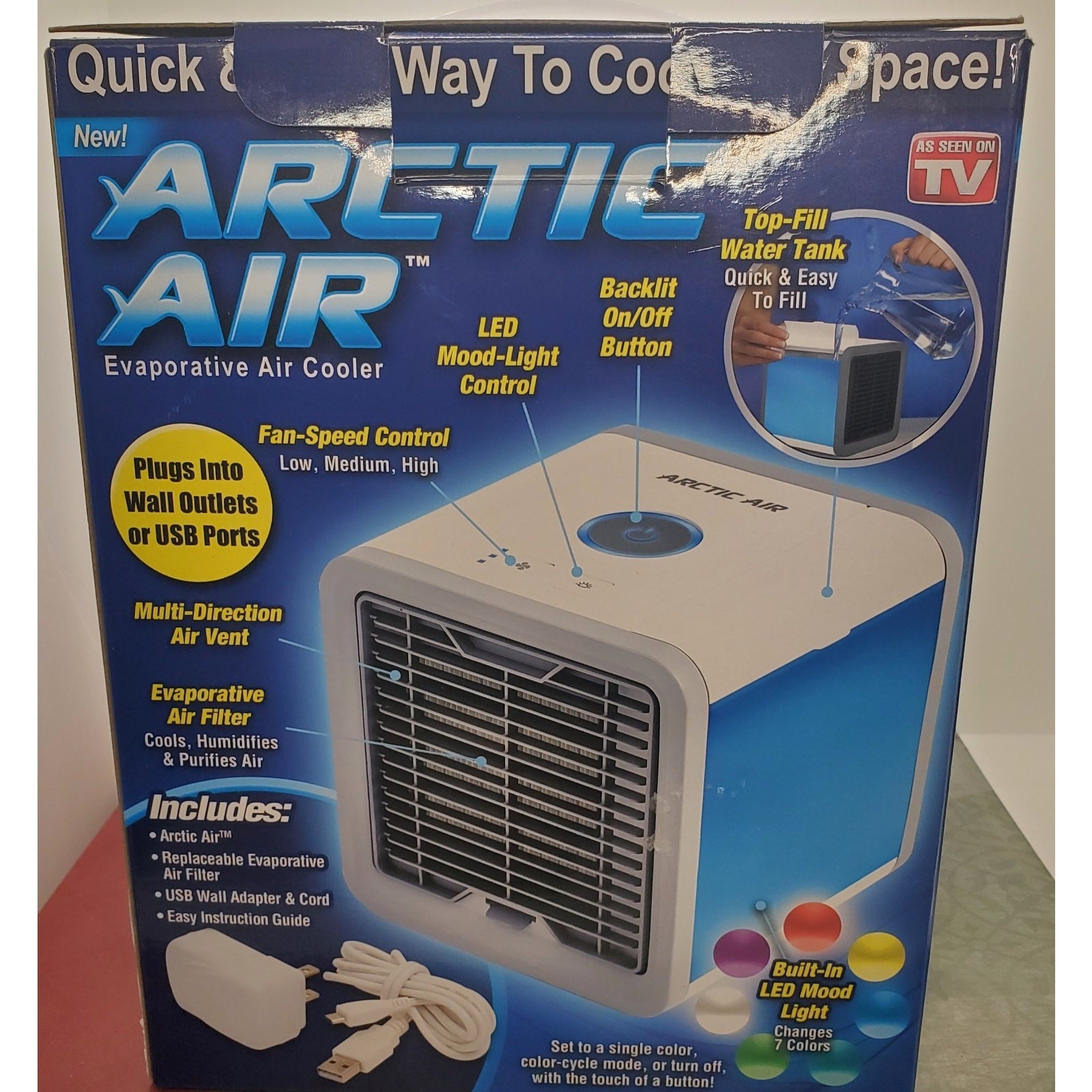 Ontel Arctic Air Portable Air Conditioner Cooler Humidifies Purifies LED Lights gallery