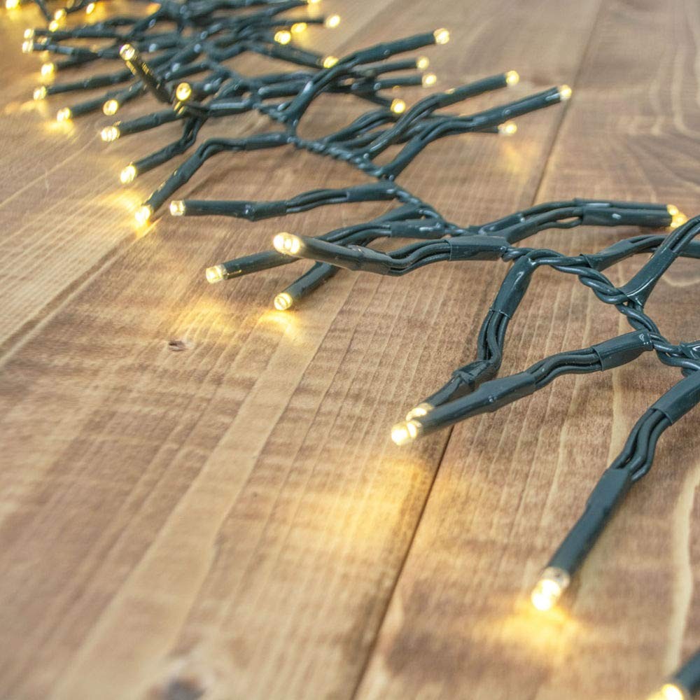 768 LED Warm White Christmas Cluster Lights Set, Green Wire 23 Ft gallery