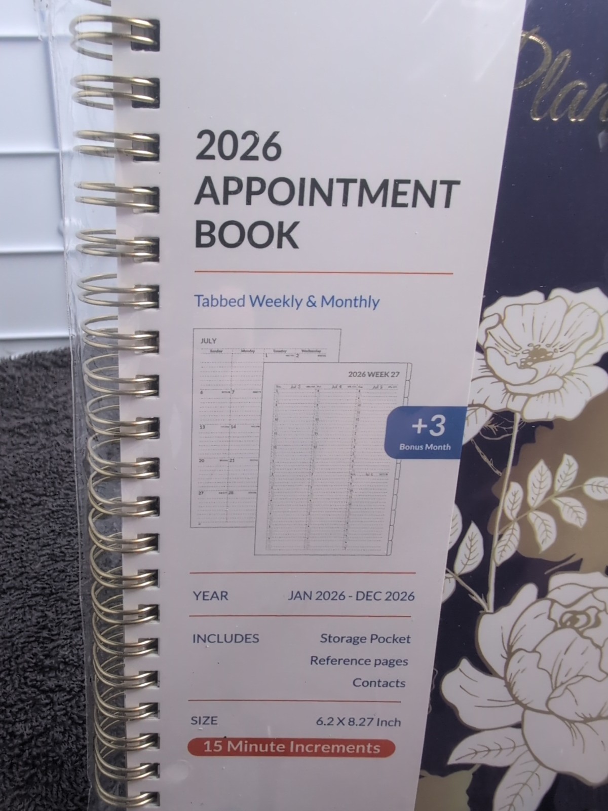 2026 Planer / Appointment Book , 8.5" x 6.5" January 2026 Floral Blue. Brand New gallery