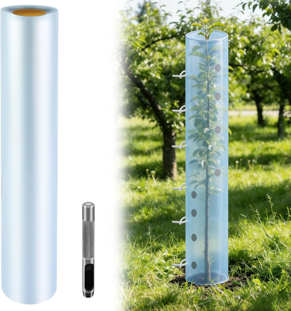 1 Roll Tree Grow Tubes for Sapling, 17"×192" Seedling Protectors Tubes Miracle T