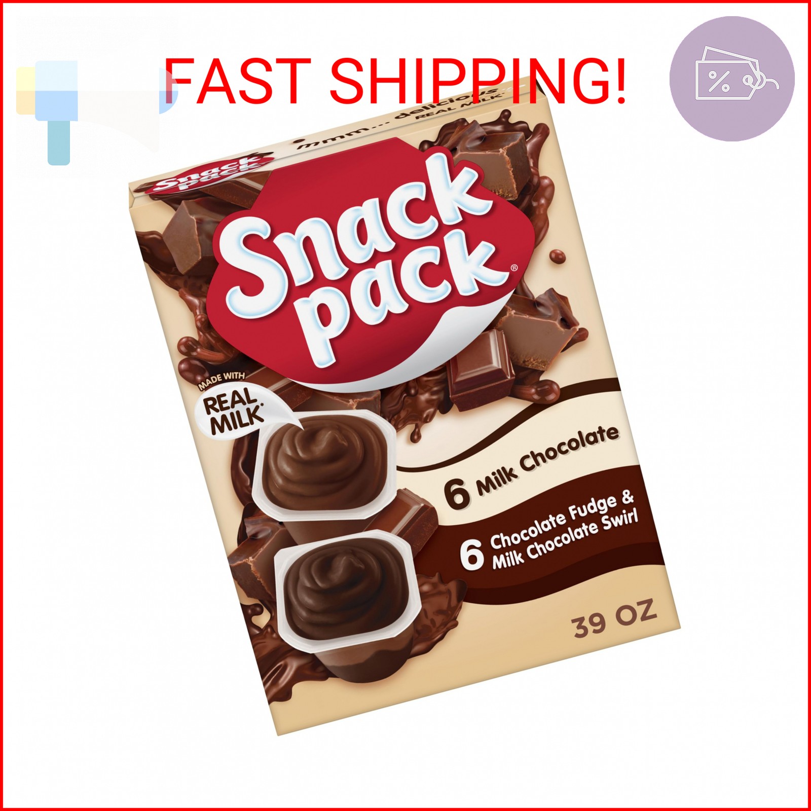 Snack Pack Milk Chocolate and Chocolate Fudge & Milk Chocolate Swirl Pudding Cup gallery