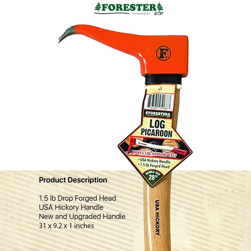 FORESTER Hookaroon Pickaroon Logging Tool - 28 Inch USA Hickory Handle Forged... gallery