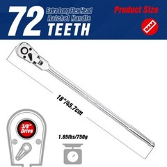 WORKPRO 3/8″ Drive Extra Long Flex Head Ratchet 18Inch CR-V Steel Ratchet Handle