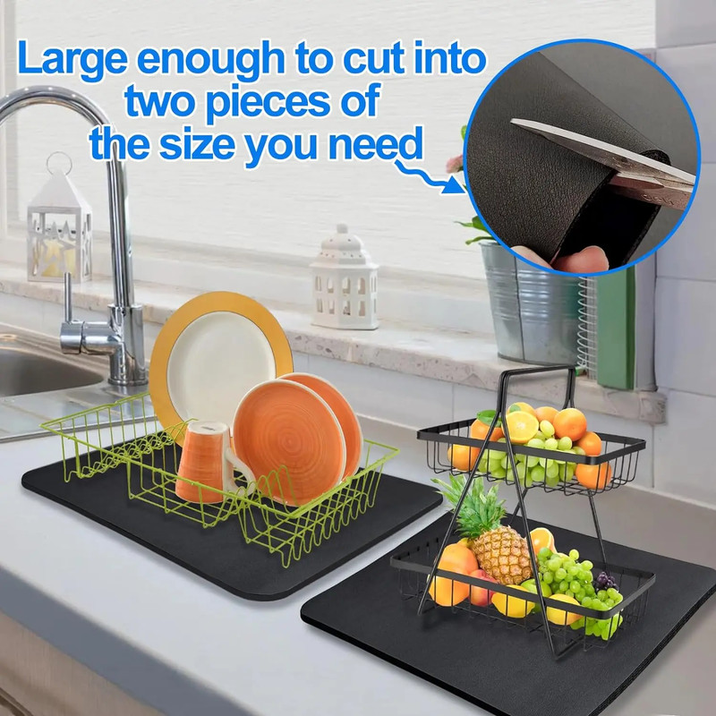 Large Kitchen Super Absorbent Mat Coffee Dish Draining Mat Drying Mat Quick Dry gallery